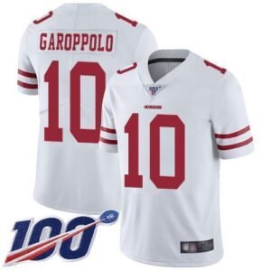 Nike 49ers #10 Jimmy Garoppolo White Stitched NFL 100th Season Vapor Limited Jersey