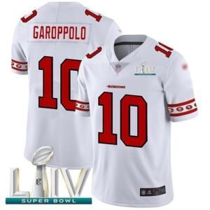 Nike 49ers #10 Jimmy Garoppolo White Super Bowl LIV 2020 Stitched NFL Limited Team Logo Fashion Jersey