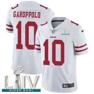 Nike 49ers #10 Jimmy Garoppolo White Super Bowl LIV 2020 Stitched NFL Vapor Untouchable Limited Jersey