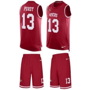 Nike 49ers #13 Brock Purdy Red Team Color Stitched NFL Limited Tank Top Suit Jersey