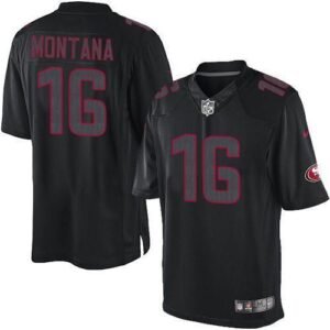 Nike 49ers #16 Joe Montana Black Stitched NFL Impact Limited Jersey