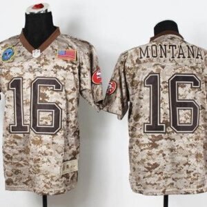 Nike 49ers #16 Joe Montana Camo Stitched NFL New Elite USMC Jersey