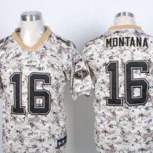 Nike 49ers #16 Joe Montana Camo USMC Stitched NFL Elite Jersey