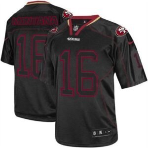 Nike 49ers #16 Joe Montana Lights Out Black Stitched NFL Elite Jersey