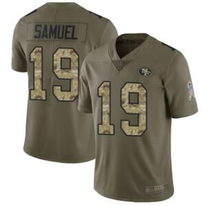 Nike 49ers #19 Deebo Samuel Olive/Camo Stitched NFL Limited 2017 Salute To Service Jersey