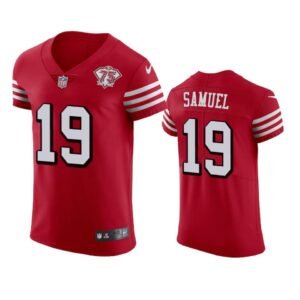 Nike 49ers #19 Deebo Samuel Red Rush 75th Anniversary Stitched NFL Vapor Untouchable Elite Jersey