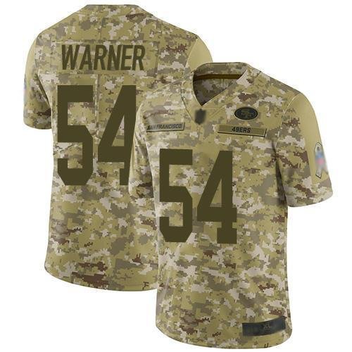 Nike 49ers #54 Fred Warner Camo Stitched NFL Limited 2018 Salute To Service Jersey