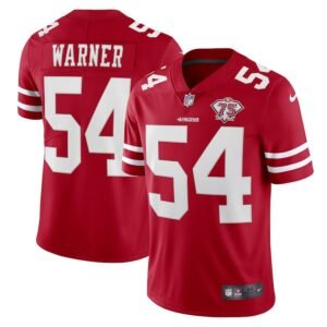 Nike 49ers #54 Fred Warner Red 75th Anniversary Stitched NFL Vapor Untouchable Limited Jersey