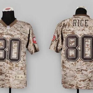 Nike 49ers #80 Jerry Rice Camo USMC Stitched NFL Elite Jersey