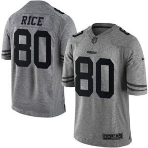 Nike 49ers #80 Jerry Rice Gray Stitched NFL Limited Gridiron Gray Jersey