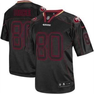 Nike 49ers #80 Jerry Rice Lights Out Black Stitched NFL Elite Jersey