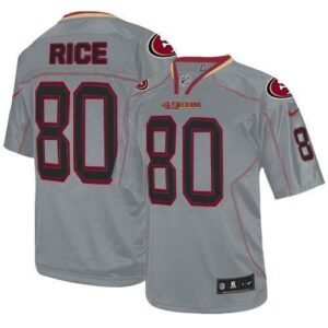 Nike 49ers #80 Jerry Rice Lights Out Grey Stitched NFL Elite Jersey