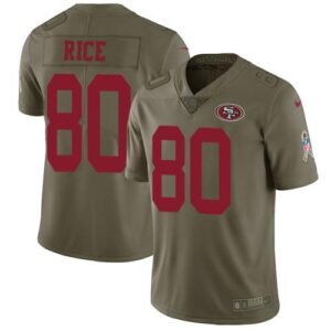 Nike 49ers #80 Jerry Rice Olive Stitched NFL Limited 2017 Salute To Service Jersey