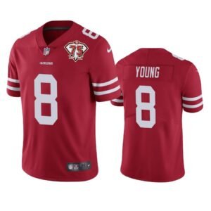 Nike 49ers #8 Steve Young Red 75th Anniversary Stitched NFL Vapor Untouchable Limited Jersey