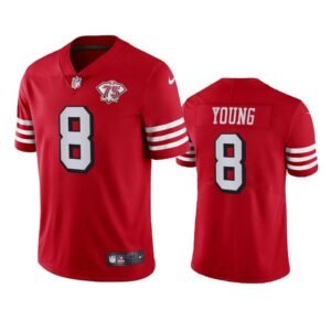 Nike 49ers #8 Steve Young Red Rush 75th Anniversary Stitched NFL Vapor Untouchable Limited Jersey