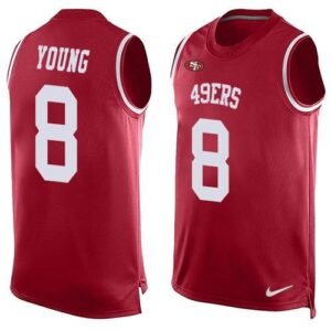 Nike 49ers #8 Steve Young Red Team Color Stitched NFL Limited Tank Top Jersey