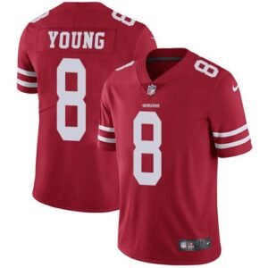 Nike 49ers #8 Steve Young Red Team Color Stitched NFL Vapor Untouchable Limited Jersey
