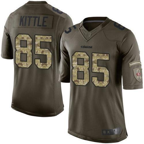 Nike 49ers #85 George Kittle Green Stitched NFL Limited 2015 Salute To Service Jersey