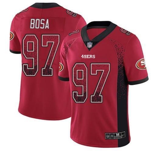 Nike 49ers #97 Nick Bosa Red Team Color Stitched NFL Limited Rush Drift Fashion Jersey