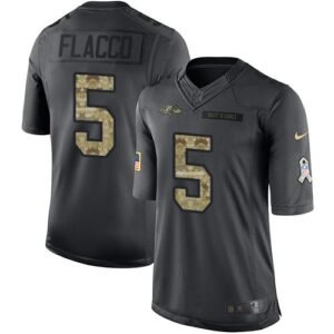 Nike Baltimore Ravens #5 Joe Flacco Black Stitched NFL Limited 2016 Salute to Service Jersey