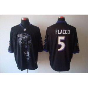 Nike Baltimore Ravens #5 Joe Flacco Black Alternate Stitched NFL Helmet Tri-Blend Limited Jersey
