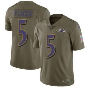 Nike Baltimore Ravens #5 Joe Flacco Olive Stitched NFL Limited 2017 Salute To Service Jersey