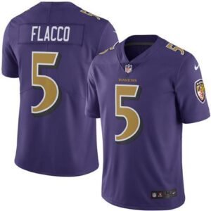 Nike Baltimore Ravens #5 Joe Flacco Purple Stitched NFL Limited Rush Jersey