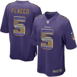 Nike Baltimore Ravens #5 Joe Flacco Purple Team Color Stitched NFL Limited Strobe Jersey