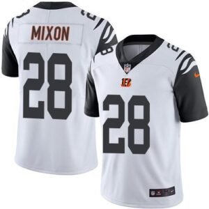Nike Bengals #28 Joe Mixon White Stitched NFL Limited Rush Jersey