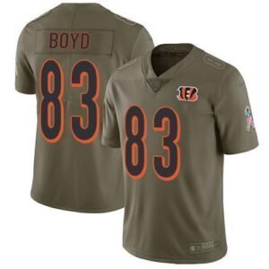 Nike Bengals #83 Tyler Boyd Olive Stitched NFL Limited 2017 Salute To Service Jersey