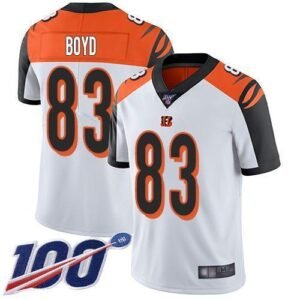 Nike Bengals #83 Tyler Boyd White Stitched NFL 100th Season Vapor Limited Jersey