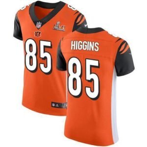 Nike Bengals #85 Tee Higgins Orange Alternate Super Bowl LVI Patch Stitched NFL New Elite Jersey