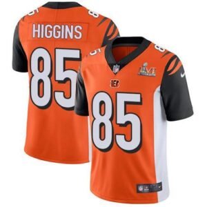 Nike Bengals #85 Tee Higgins Orange Alternate Super Bowl LVI Patch Stitched NFL Vapor Untouchable Limited Jersey
