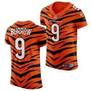 Nike Bengals #9 Joe Burrow 2021-22 Orange City Edition Elite NFL Jersey