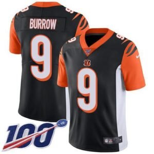 Nike Bengals #9 Joe Burrow Black Team Color Stitched NFL 100th Season Vapor Untouchable Limited Jersey