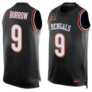Nike Bengals #9 Joe Burrow Black Team Color Stitched NFL Limited Tank Top Jersey