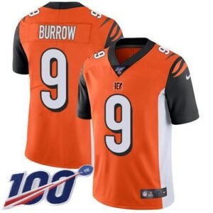 Nike Bengals #9 Joe Burrow Orange Alternate Stitched NFL 100th Season Vapor Untouchable Limited Jersey