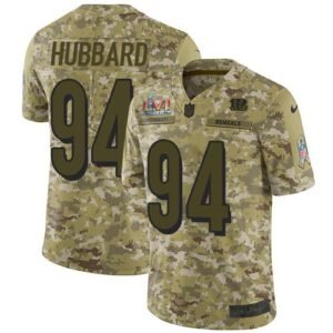 Nike Bengals #94 Sam Hubbard Camo Super Bowl LVI Patch Stitched NFL Limited 2018 Salute To Service Jersey