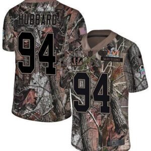 Nike Bengals #94 Sam Hubbard Camo Super Bowl LVI Patch Stitched NFL Limited Rush Realtree Jersey