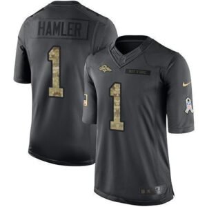 Nike Broncos #1 KJ Hamler Black Stitched NFL Limited 2016 Salute To Service Jersey