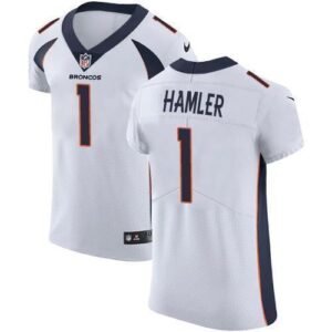 Nike Broncos #1 KJ Hamler White Stitched NFL New Elite Jersey