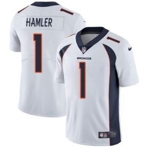 Nike Broncos #1 KJ Hamler White Stitched NFL Vapor Untouchable Limited Jersey