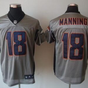 Nike Broncos #18 Peyton Manning Grey Shadow Stitched NFL Elite Jersey