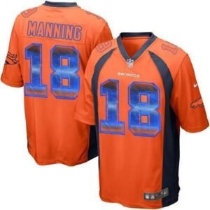Nike Broncos #18 Peyton Manning Orange Team Color Stitched NFL Limited Strobe Jersey