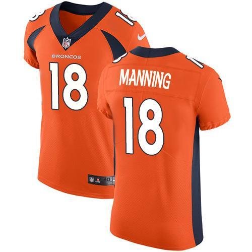 Nike Broncos #18 Peyton Manning Orange Team Color Stitched NFL Vapor Untouchable Elite Jersey