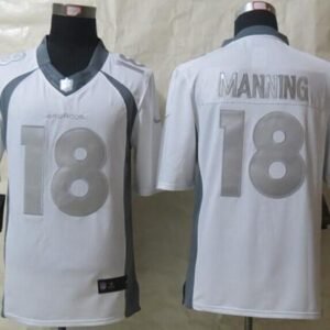 Nike Broncos #18 Peyton Manning White Stitched NFL Limited Platinum Jersey