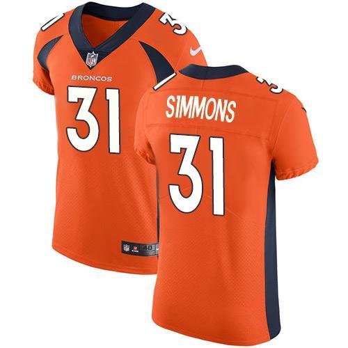 Nike Broncos #31 Justin Simmons Orange Team Color Stitched NFL Vapor Untouchable Elite Jersey
