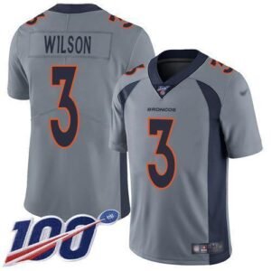 Nike Broncos #3 Russell Wilson Gray Stitched NFL Limited Inverted Legend 100th Season Jersey