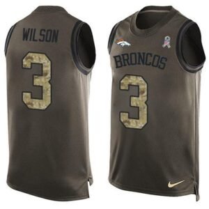 Nike Broncos #3 Russell Wilson Green Stitched NFL Limited Salute To Service Tank Top Jersey