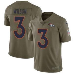 Nike Broncos #3 Russell Wilson Olive Stitched NFL Limited 2017 Salute To Service Jersey